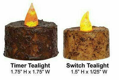 Primitive Timer Tealight Candles Set/2 Burnt Mustard Holiday/Crafts - The Primitive Pineapple Collection