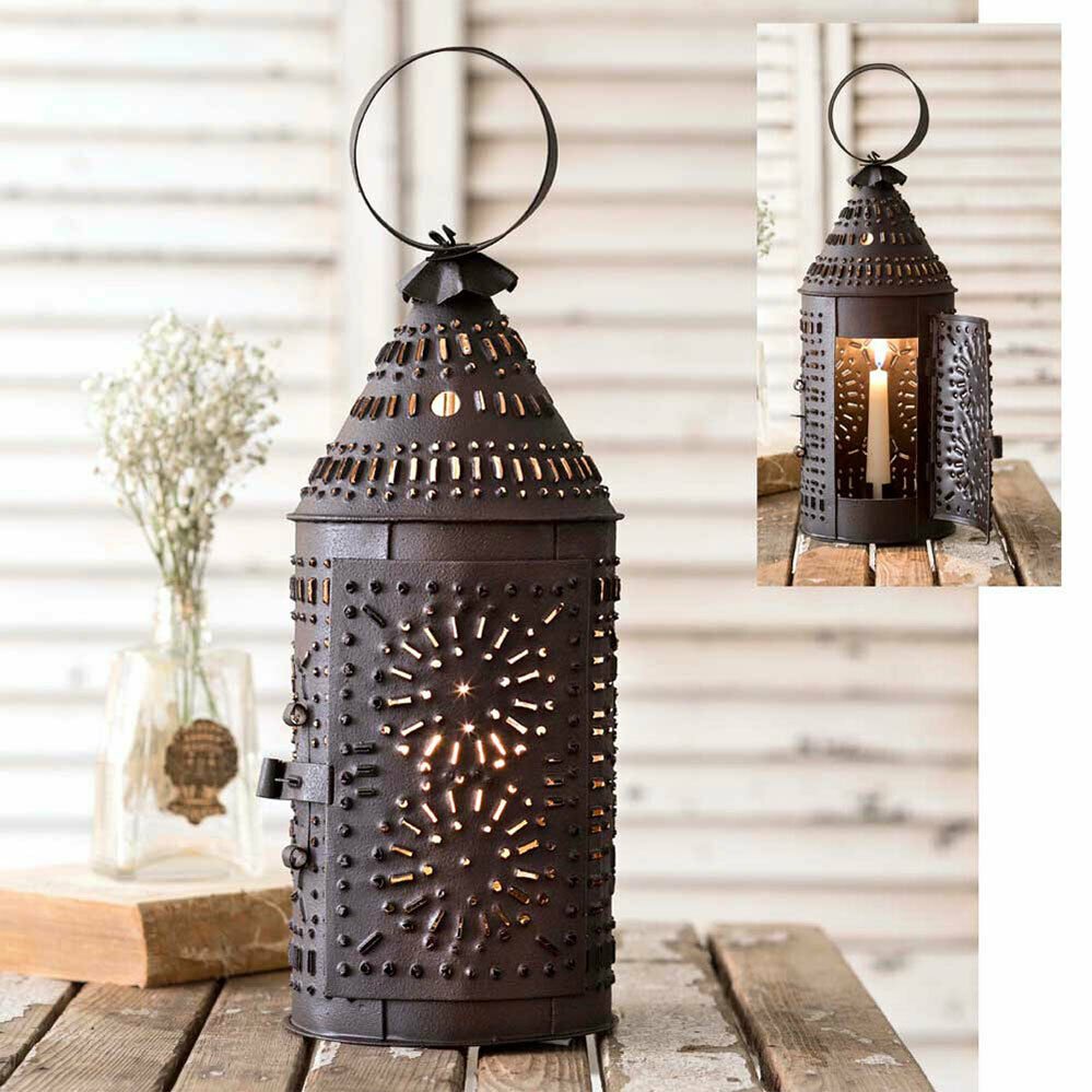 Primitive Paul Revere Candle Lantern 14" Rustic Country CHRISTMAS - The Primitive Pineapple Collection