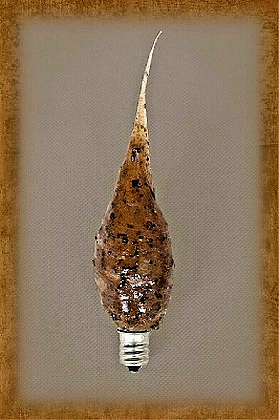 Primitive/Country Cinn Clove Scented Silicone Dipped FLICKER Light Bulb 3 watt - The Primitive Pineapple Collection