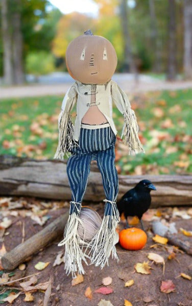 Primitive Grungy 26&quot; Henry Pumpkin Man Doll Autumn/Fall Country - The Primitive Pineapple Collection