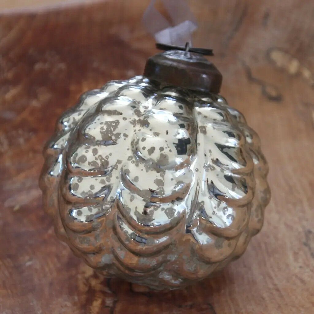 Christmas Handmade 3” Medium Glass Ornament Christmas Bauble - The Primitive Pineapple Collection