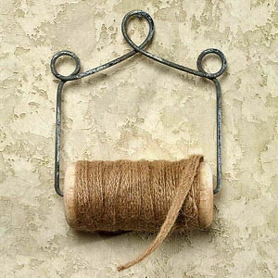 Primitive/Farmhouse Vintage Look Jute Spool w/Holder (5x6.5&quot;) - The Primitive Pineapple Collection