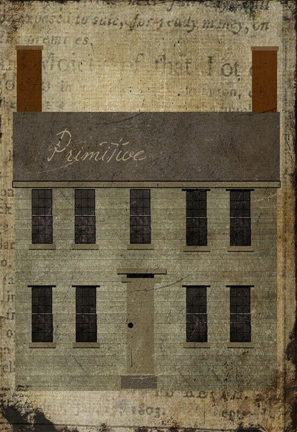 Handmade Primitive/Farmhouse Colonial Salt Box House Framed prints 11&quot;x 16&quot; Wood - The Primitive Pineapple Collection