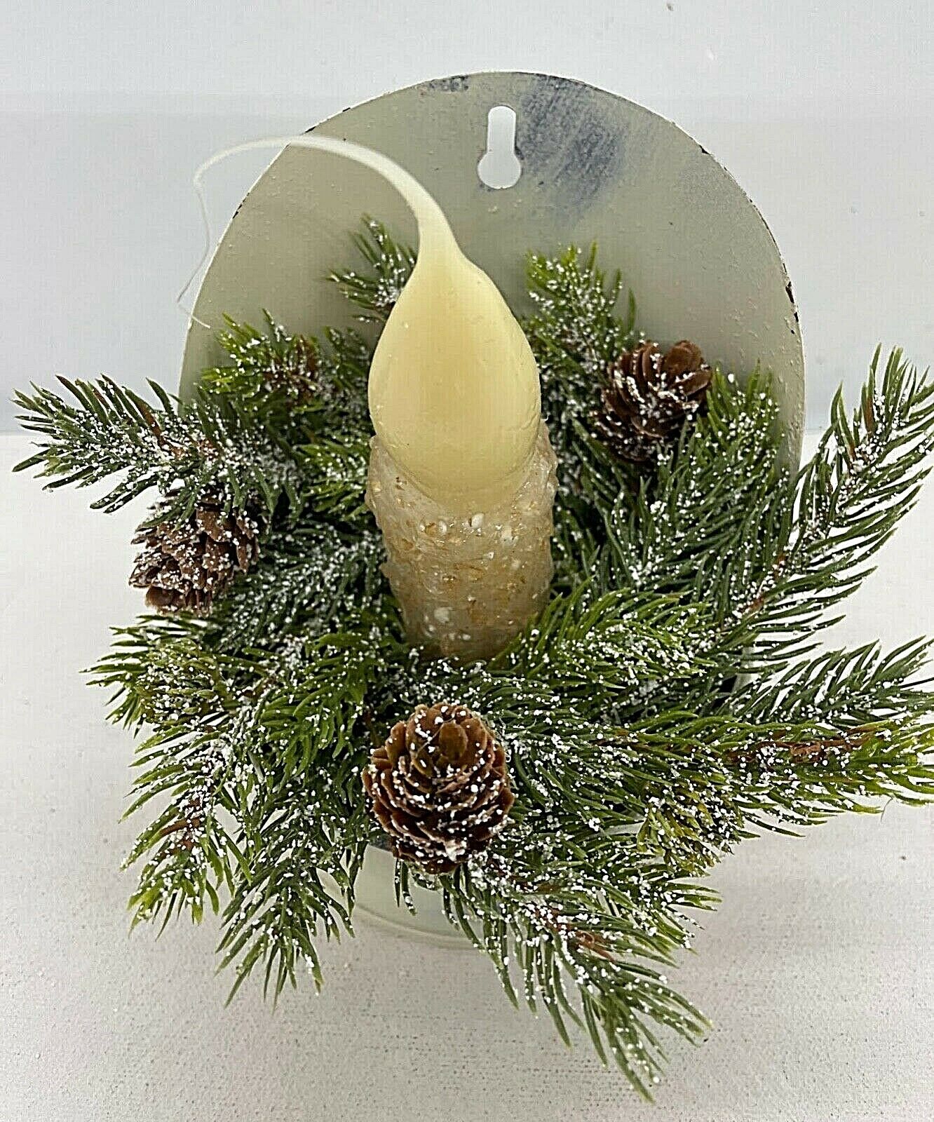 Primitive Sugar Scoop Cream Candle Battery w/Timer Pinecone/ Greens Christmas - The Primitive Pineapple Collection