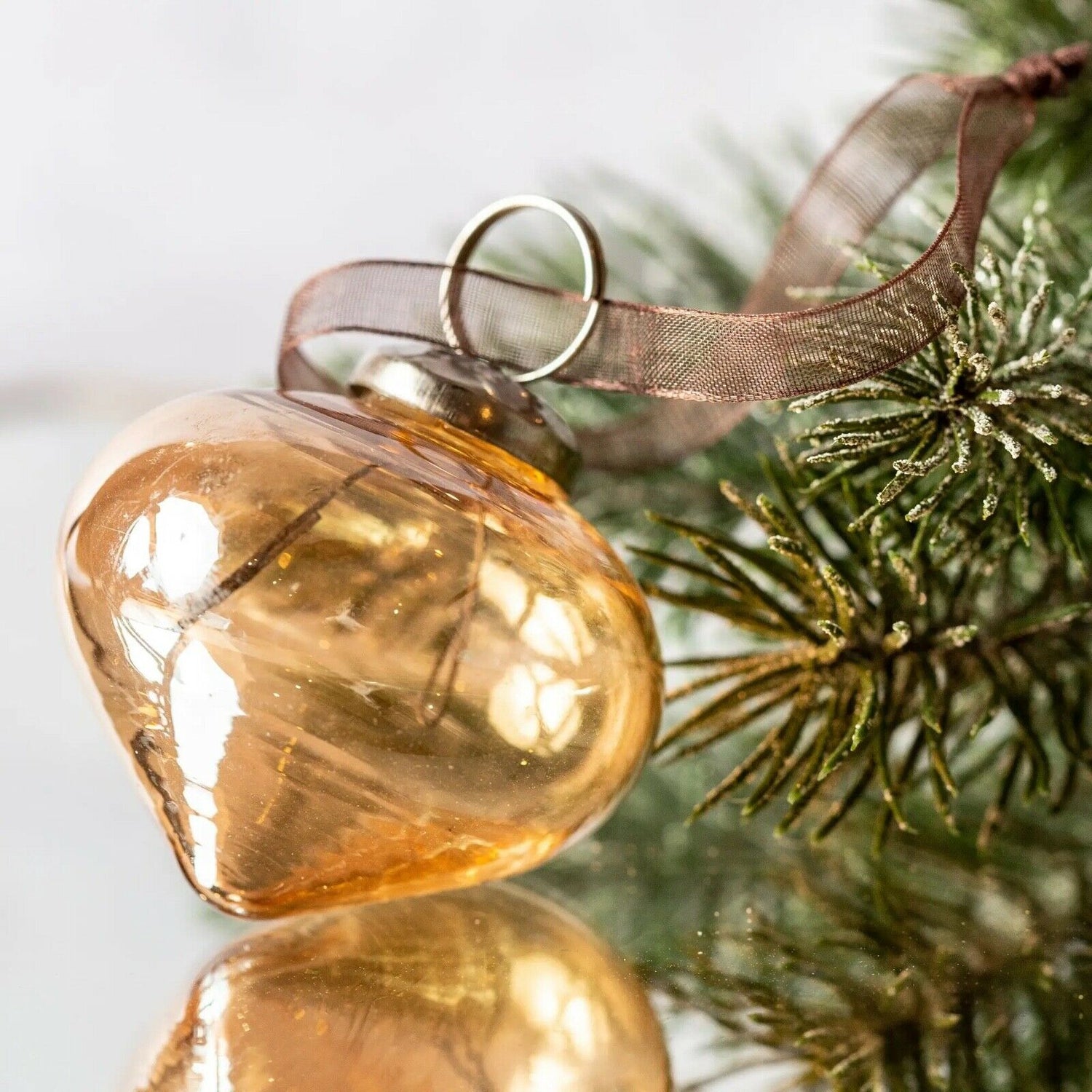 Christmas Handmade 2” Medium Glass Lantern Ornament Christmas Bauble PREORDER - The Primitive Pineapple Collection