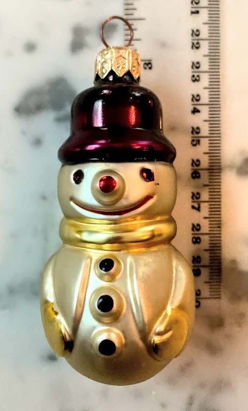 Vintage Snowman Christmas Tree Ornaments,Handmade in Ukraine - The Primitive Pineapple Collection