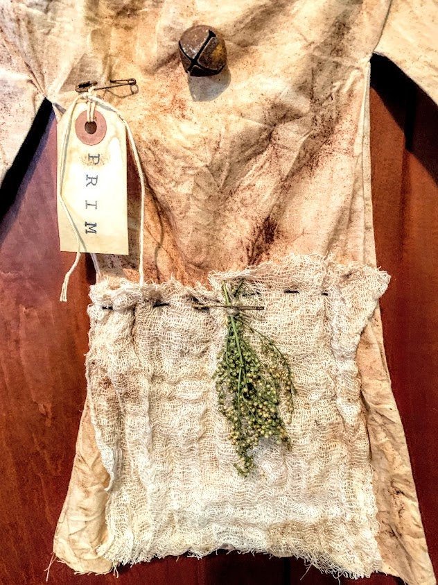 Primitive Colonial Handmade Extreme Prim Prairie Dress Farmhouse Homestead Decor - The Primitive Pineapple Collection