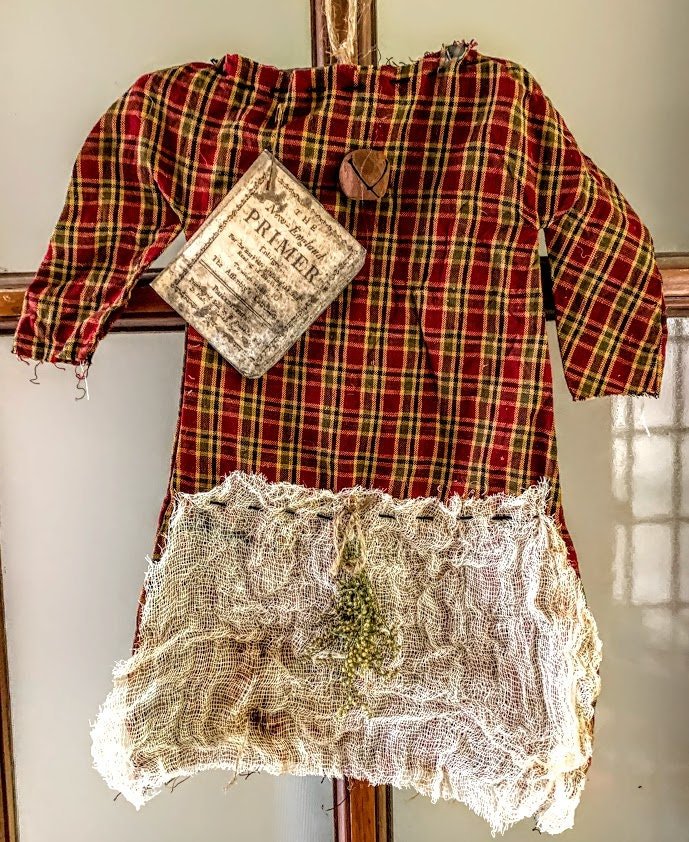 Primitive Colonial Handmade Extreme Prim Prairie Dress Farmhouse Homestead Decor - The Primitive Pineapple Collection