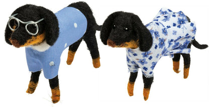 Primitive Rustic 2 pc Felted Dachshund Dog Ornaments Boy/Girl - The Primitive Pineapple Collection