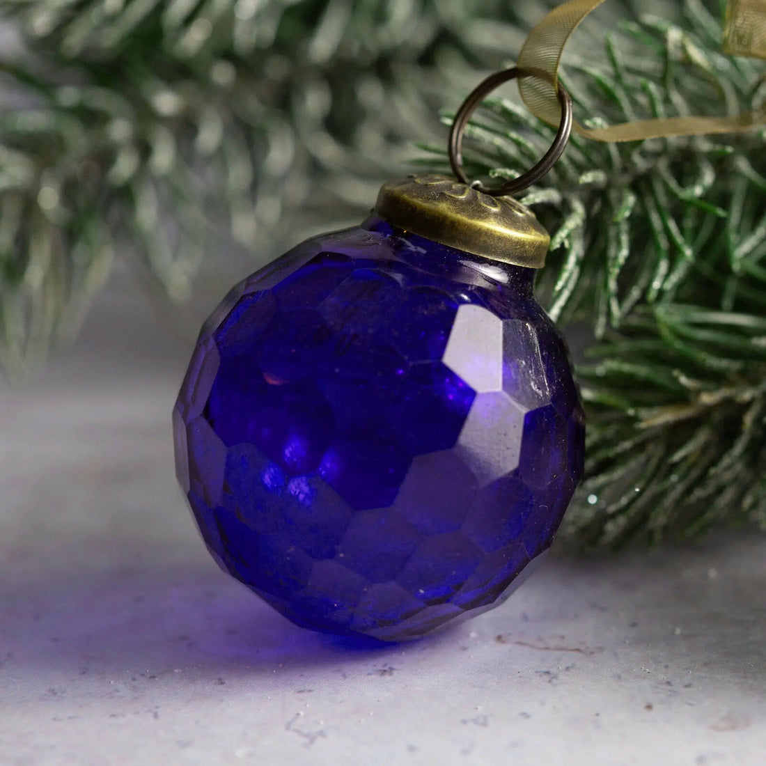 Christmas Handmade 2” Medium Cut Glass Ornament Christmas Bauble - The Primitive Pineapple Collection