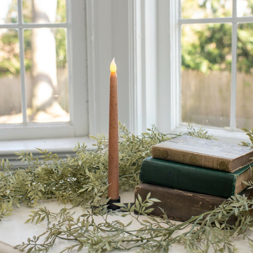Primitive/Country 11" Sepia Flair Tip Taper Candle Timer - The Primitive Pineapple Collection