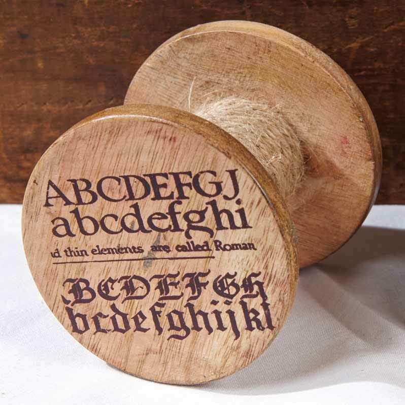 Primitive Farmhouse ABC Wooden Spool - The Primitive Pineapple Collection