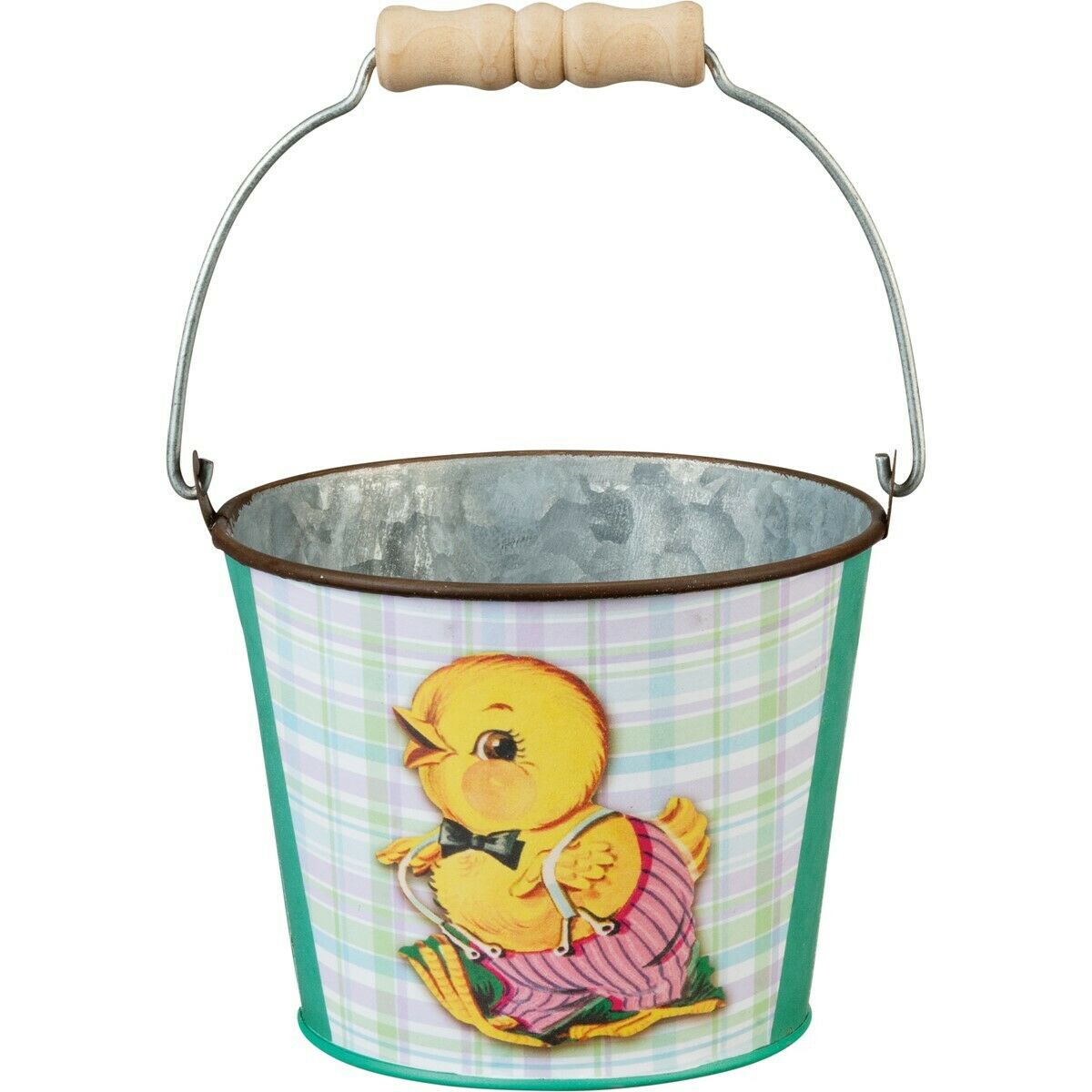 Primitive Retro Vintage Look Easter Metal Bucket 3 Styles Bunny Chick Lamb - The Primitive Pineapple Collection