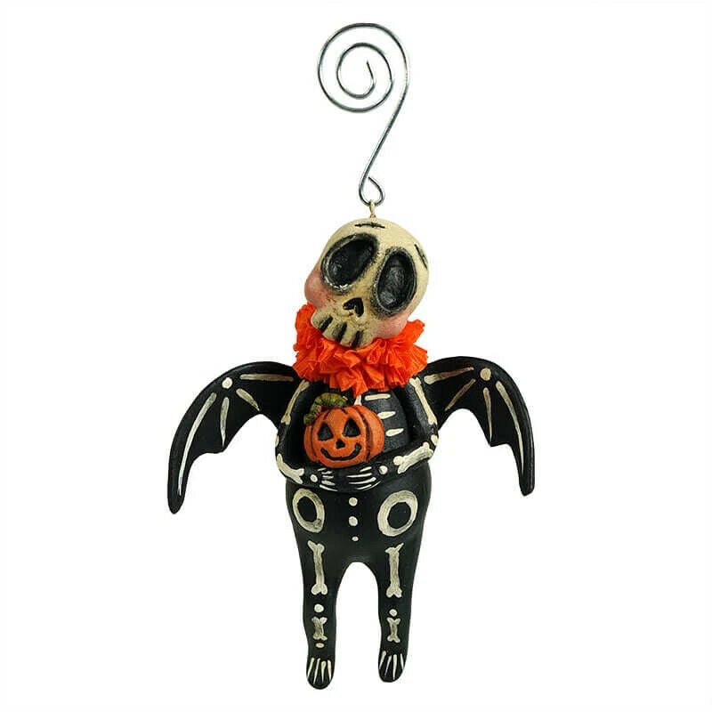 Bethany Lowe Leeann Kress Halloween Skeleton Bat Ornament LA9251 - The Primitive Pineapple Collection