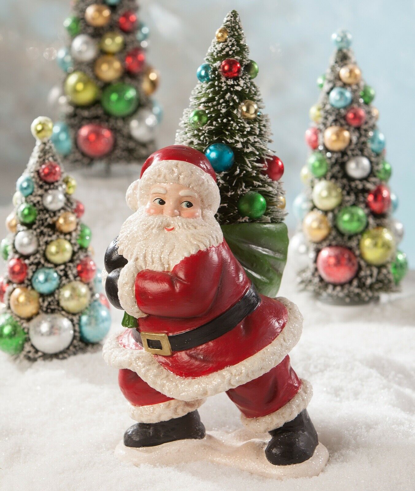 Bethany Lowe Christmas merry &amp; bright Santa with tree tl8752
