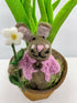 Primitive Folk Art Handmade Felted Easter Blossom Bunny w/ Daisy 5" - The Primitive Pineapple Collection