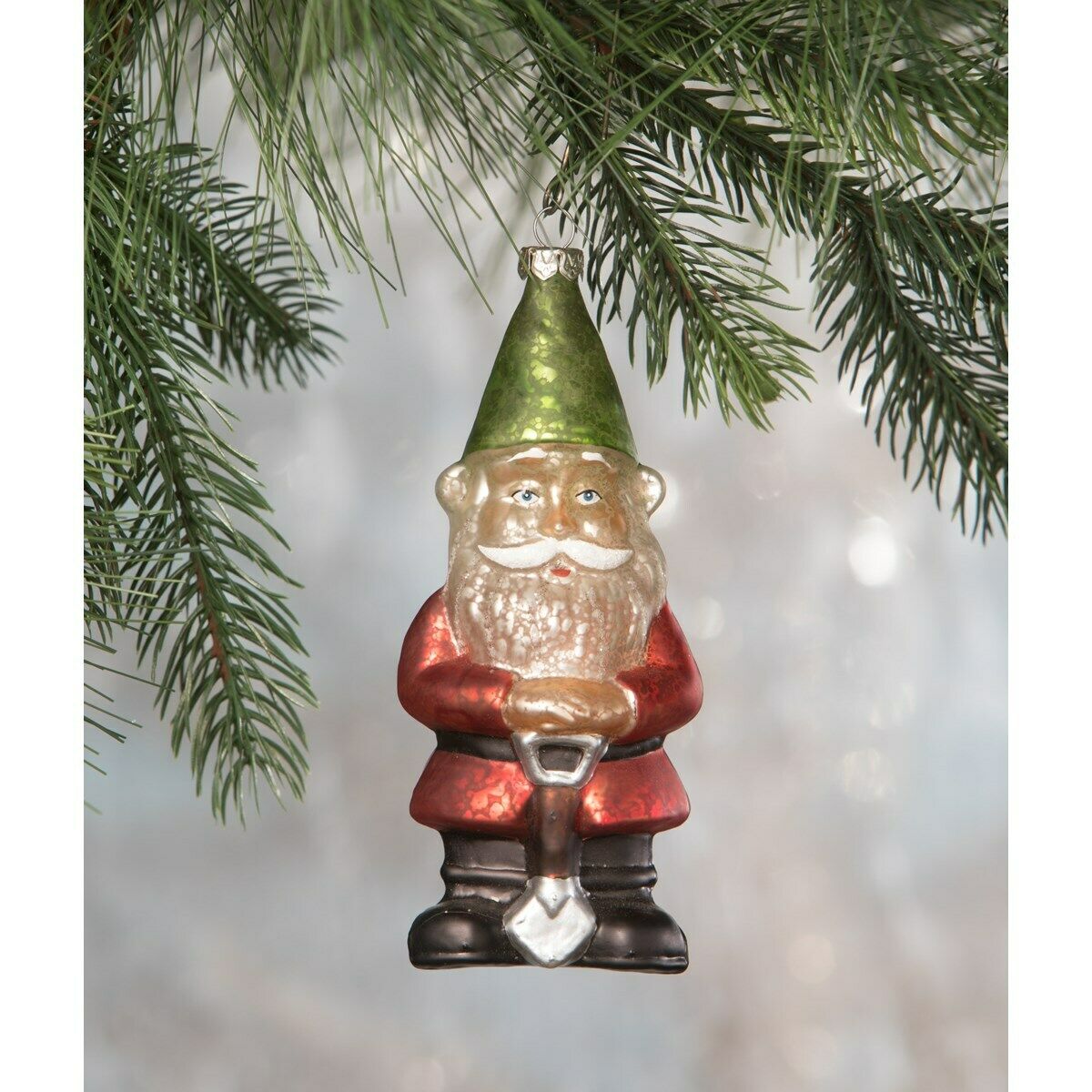 Bethany Lowe Christmas Gnome Mercury Glass Ornament lc9519 - The Primitive Pineapple Collection