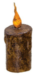Primitive Country Burnt Mustard 5" Flickering Twisted Flame Timer Pillar - The Primitive Pineapple Collection