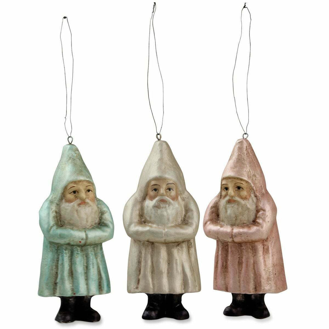 Bethany Lowe Christmas Vintage Retro Look Mini Pastel Belsnickle Ornament 3pc - The Primitive Pineapple Collection