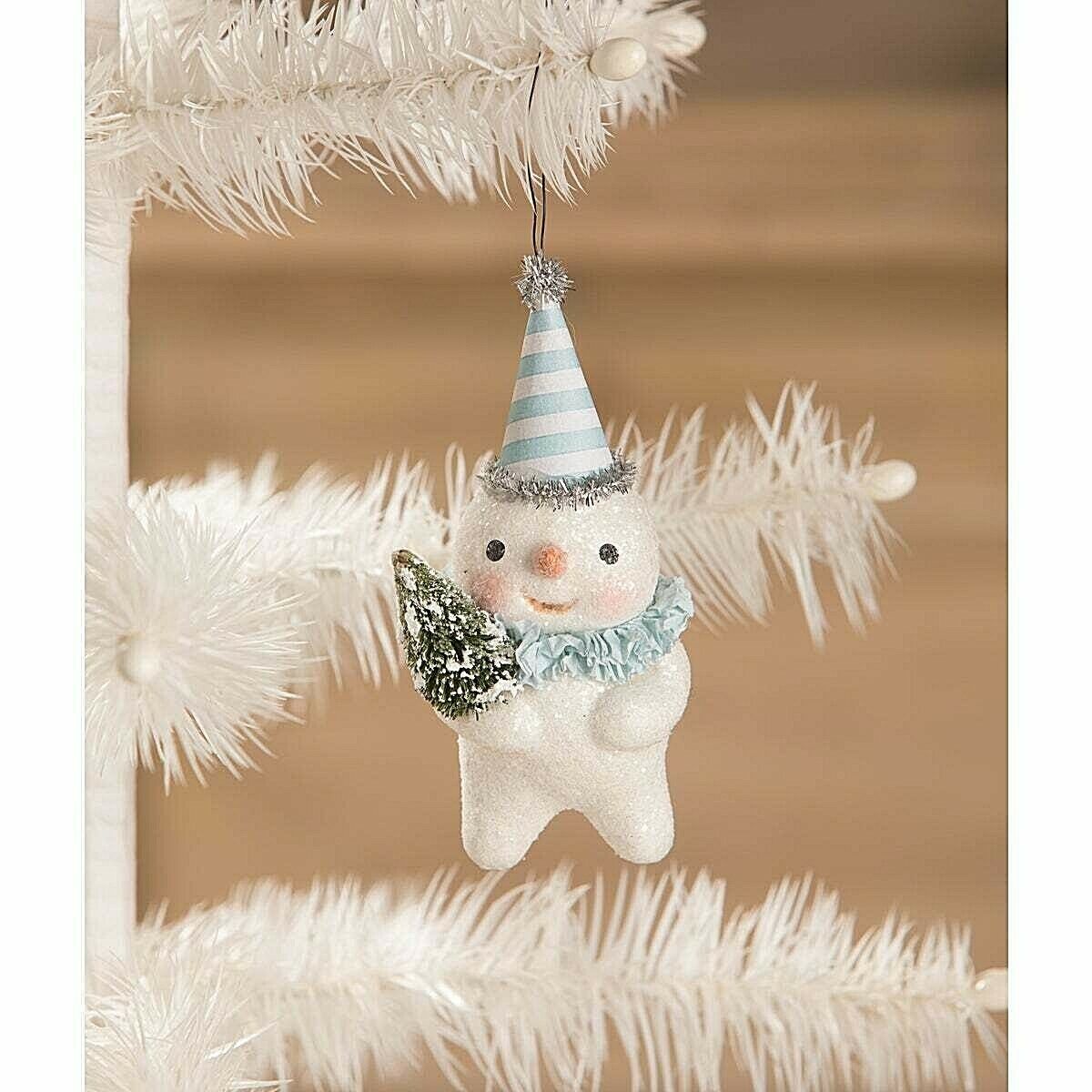 Bethany Lowe Christmas Vintage Retro Look Party Snowman Ornament