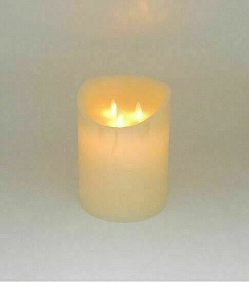 Holiday Flickering Flameless LED Candle Light with Timer 6" x 6" White - The Primitive Pineapple Collection