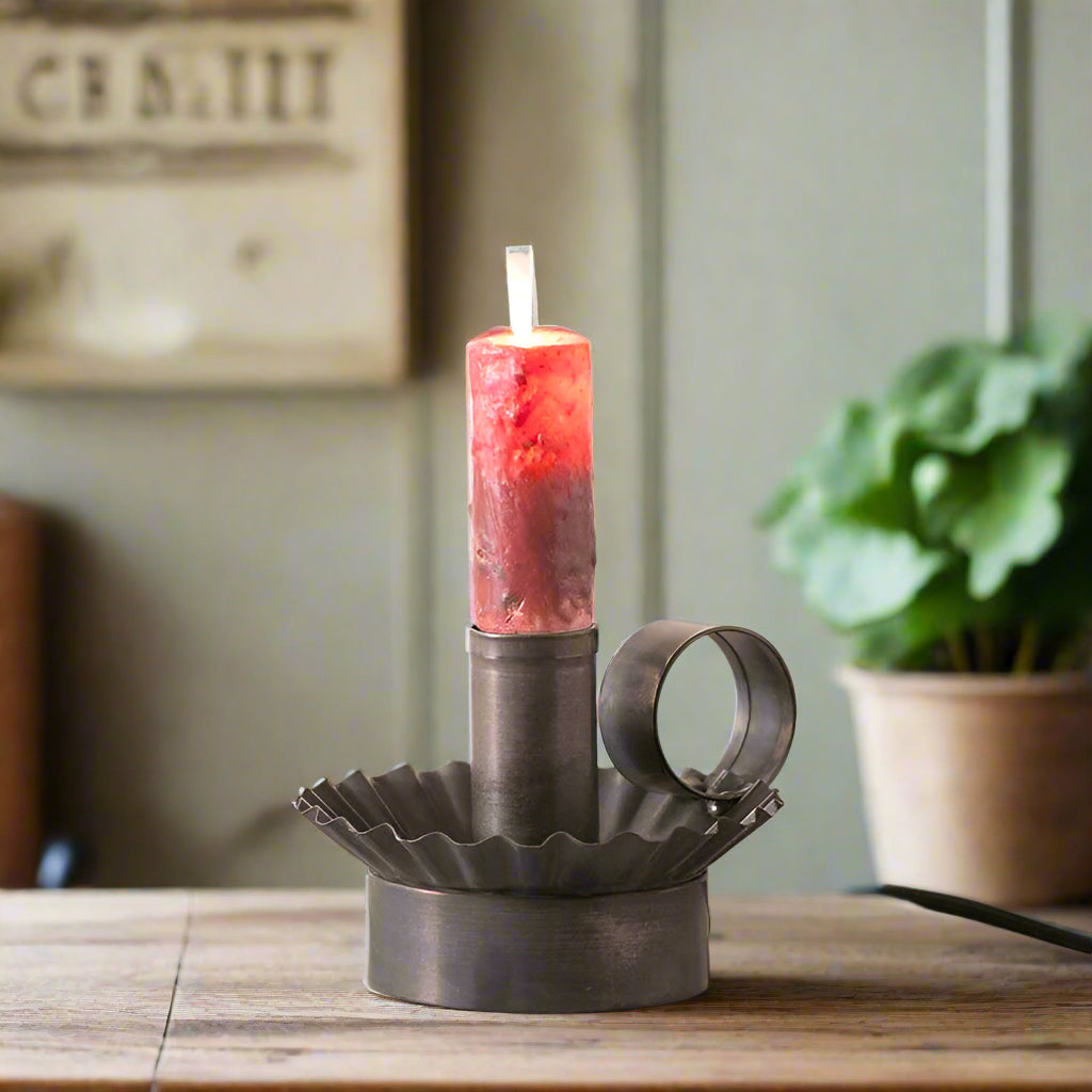 Primitive Colonial Electric Cottage Chamberstick Candelabra Bulb - The Primitive Pineapple Collection