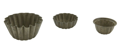 Primitive Country Fluted Tin Dessert Molds Candle holder Potpourri Holder 3 pc s - The Primitive Pineapple Collection