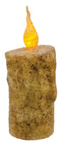 Primitive Country Burnt Ivory 6" Flickering Twisted Flame Timer Pillar - The Primitive Pineapple Collection