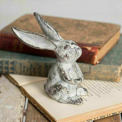 Primitive/Country Vintage-Look Cast-Iron Long-Eared Bunny - The Primitive Pineapple Collection