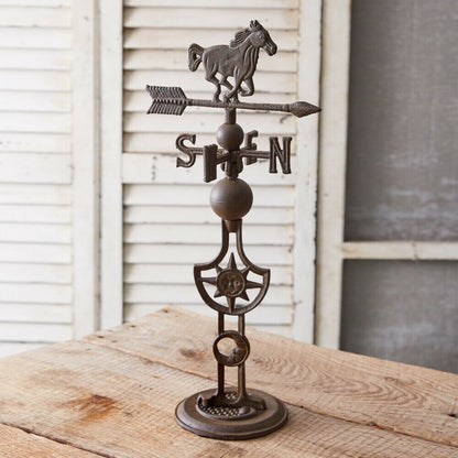 Primitive Farmhouse Decorative Horse Weathervane Stand 21&quot; - The Primitive Pineapple Collection