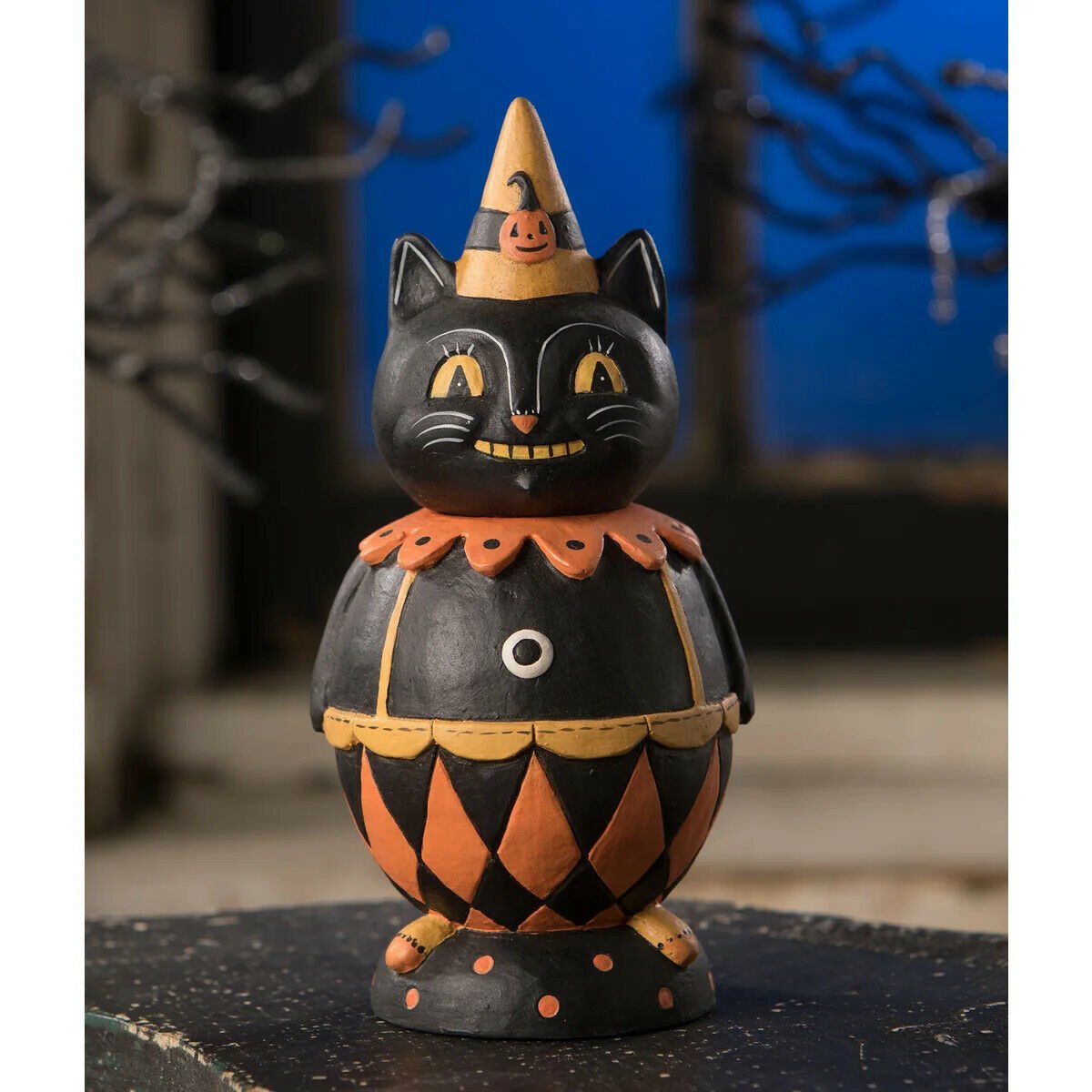 Bethany Lowe Halloween Jester Jack Spooks Jar Johanna Parker Black Cat JP9237 - The Primitive Pineapple Collection