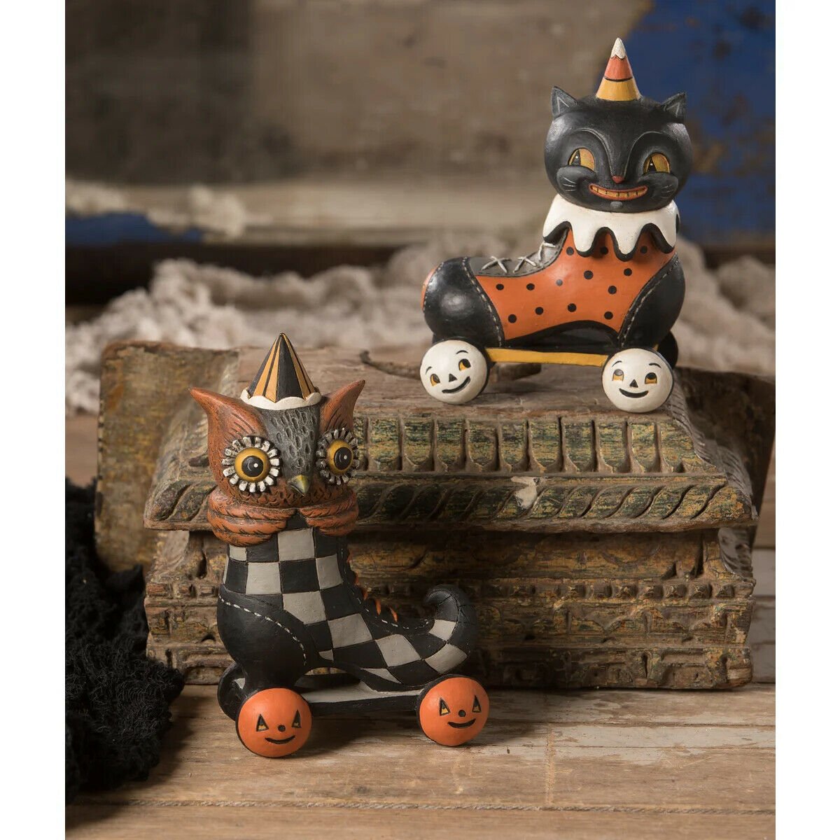 Bethany Lowe Halloween Roller Spook Hoot JP0387 Johanna Parker - The Primitive Pineapple Collection