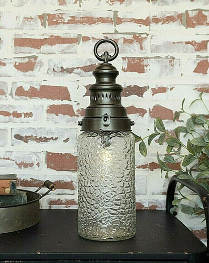 Primitive Farmhouse Battery LED Leo Lantern Rustic Vintage Colonial Look 17.5&quot; Timer - The Primitive Pineapple Collection
