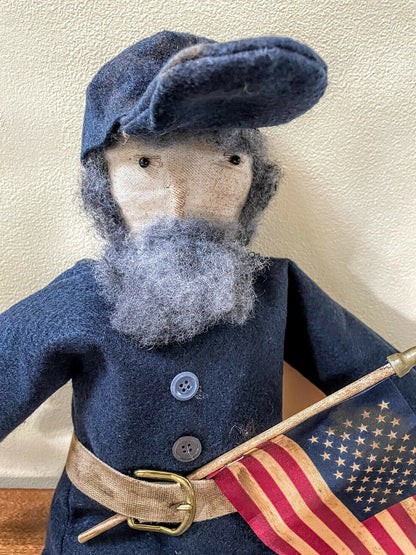 Primitive Americana Patriotic Americana Civil War Union Soldier Doll - The Primitive Pineapple Collection