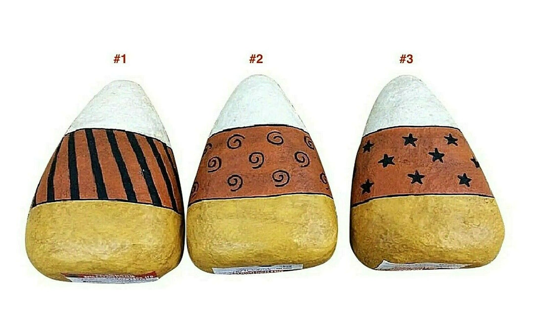 Primitive Folk Art Large Candy Corn Bowl Filler Paper Mache 6&quot; 3 Designs - The Primitive Pineapple Collection