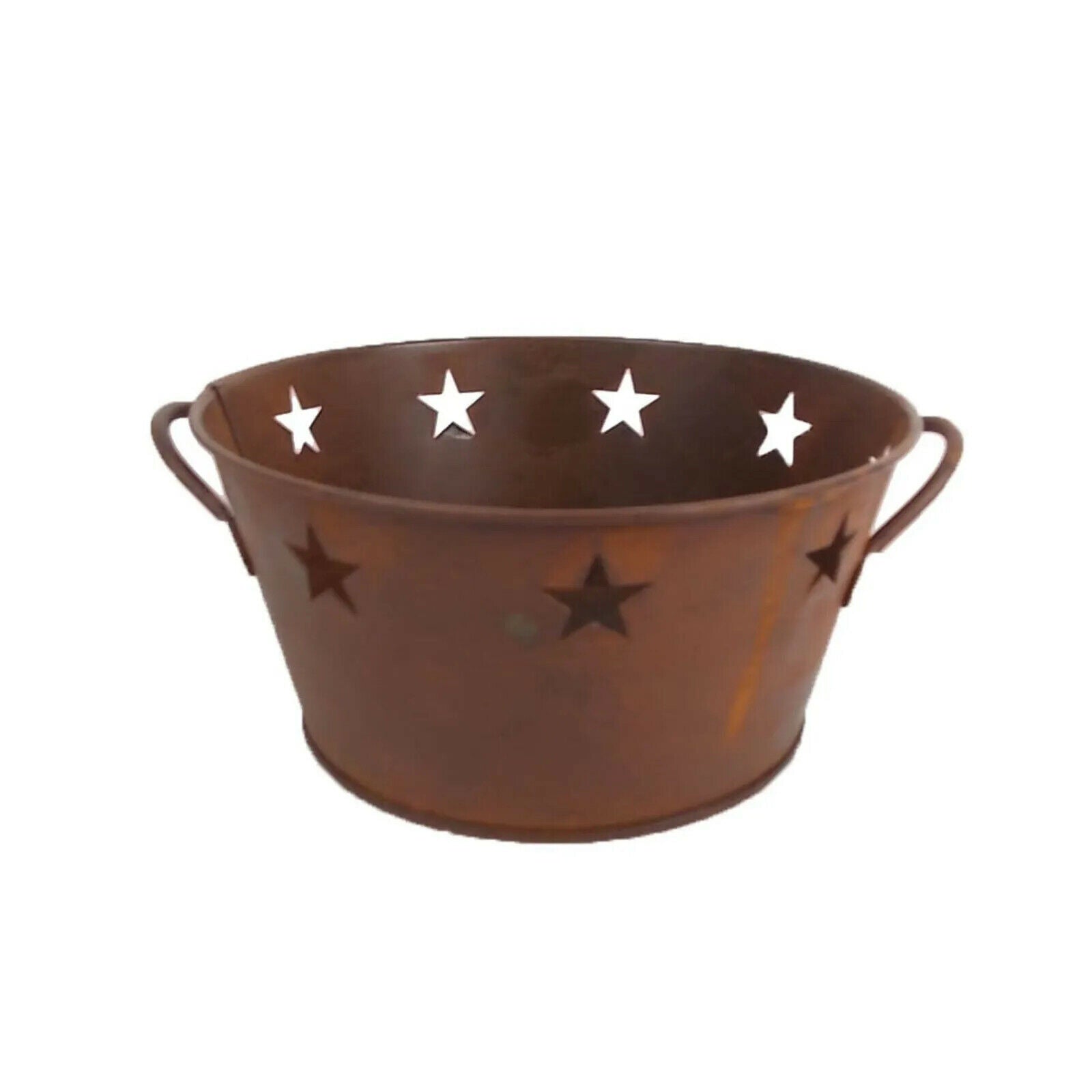 Primitive Farmhouse Rusty Tin Bucket w/ Star Cut Out 7&quot; x 4&quot; - The Primitive Pineapple Collection