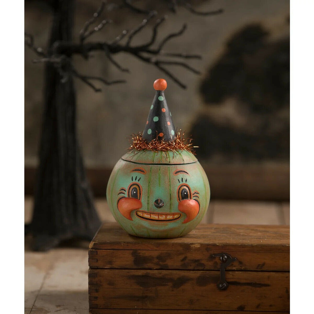 Bethany Lowe Jackie Teal O Ween Pumpkin Halloween Johanna Parker JP1050 - The Primitive Pineapple Collection