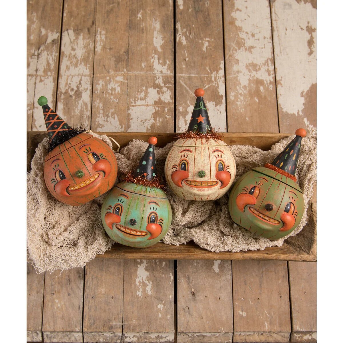 Bethany Lowe Jackie Teal O Ween Pumpkin Halloween Johanna Parker JP1050 - The Primitive Pineapple Collection