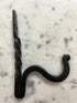 Primitive Colonial Wrought Iron 5" Braided Black Hook - The Primitive Pineapple Collection