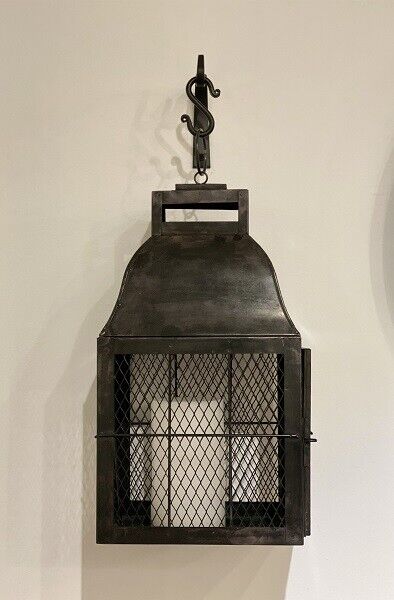 Primitive Colonial General Store Pillar Candle Lantern 12&quot; Early American - The Primitive Pineapple Collection