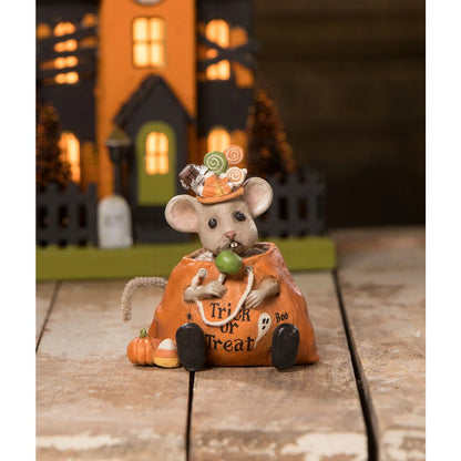 Bethany Lowe Halloween Nibble Mouse Pumpkin Figurine TD0060 - The Primitive Pineapple Collection