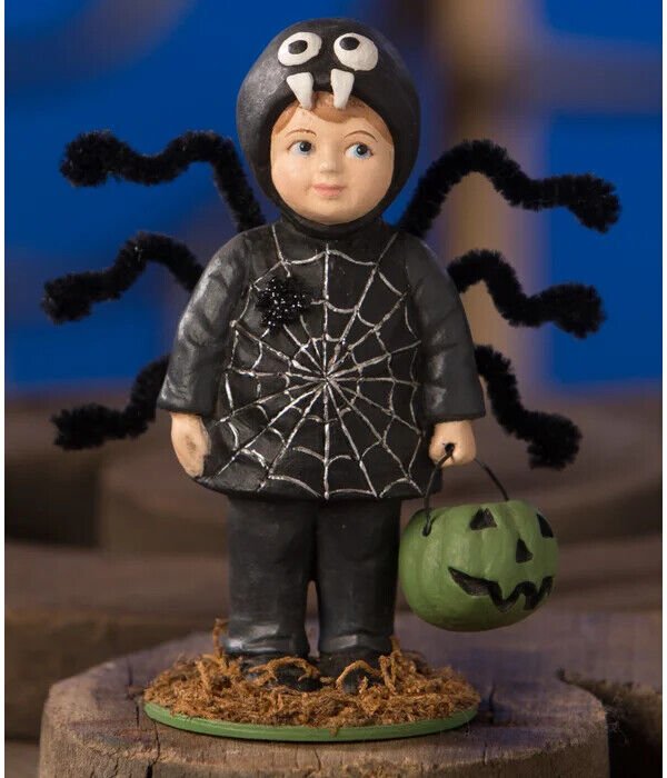 Bethany Lowe Halloween Trick or Treat Webster Spider Boy Jack O Lantern TD8576 - The Primitive Pineapple Collection