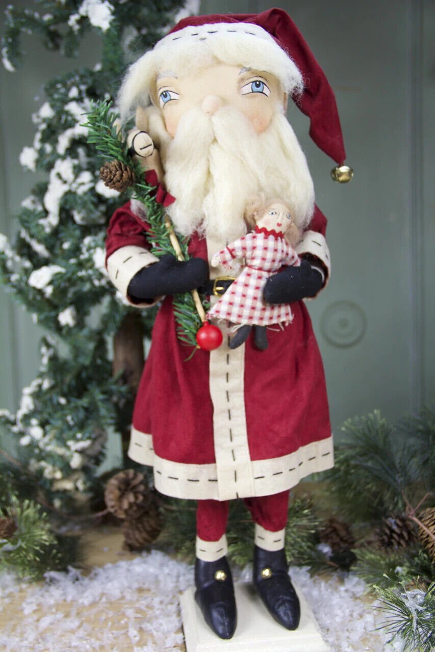 Christmas Gathered Traditions Sedrick Santa Joe Spencer 23" - The Primitive Pineapple Collection
