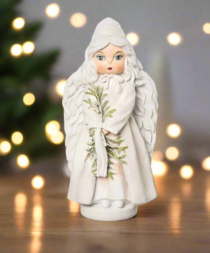 Christmas Folk art Helena Snow Angel Figurine Joe Spencer 9" - The Primitive Pineapple Collection