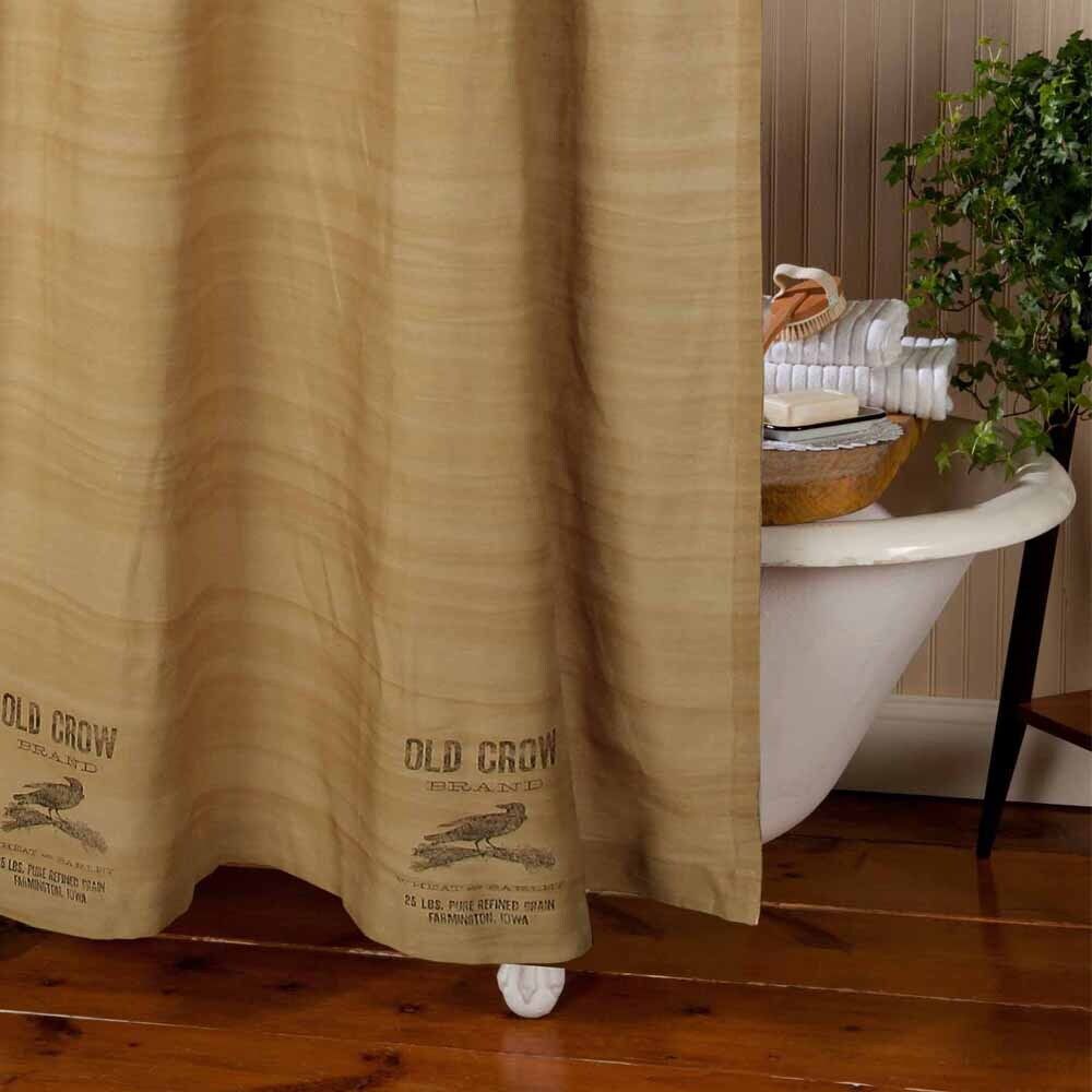 Primitive Farmhouse Old Crow Shower Curtain 72&quot; - The Primitive Pineapple Collection