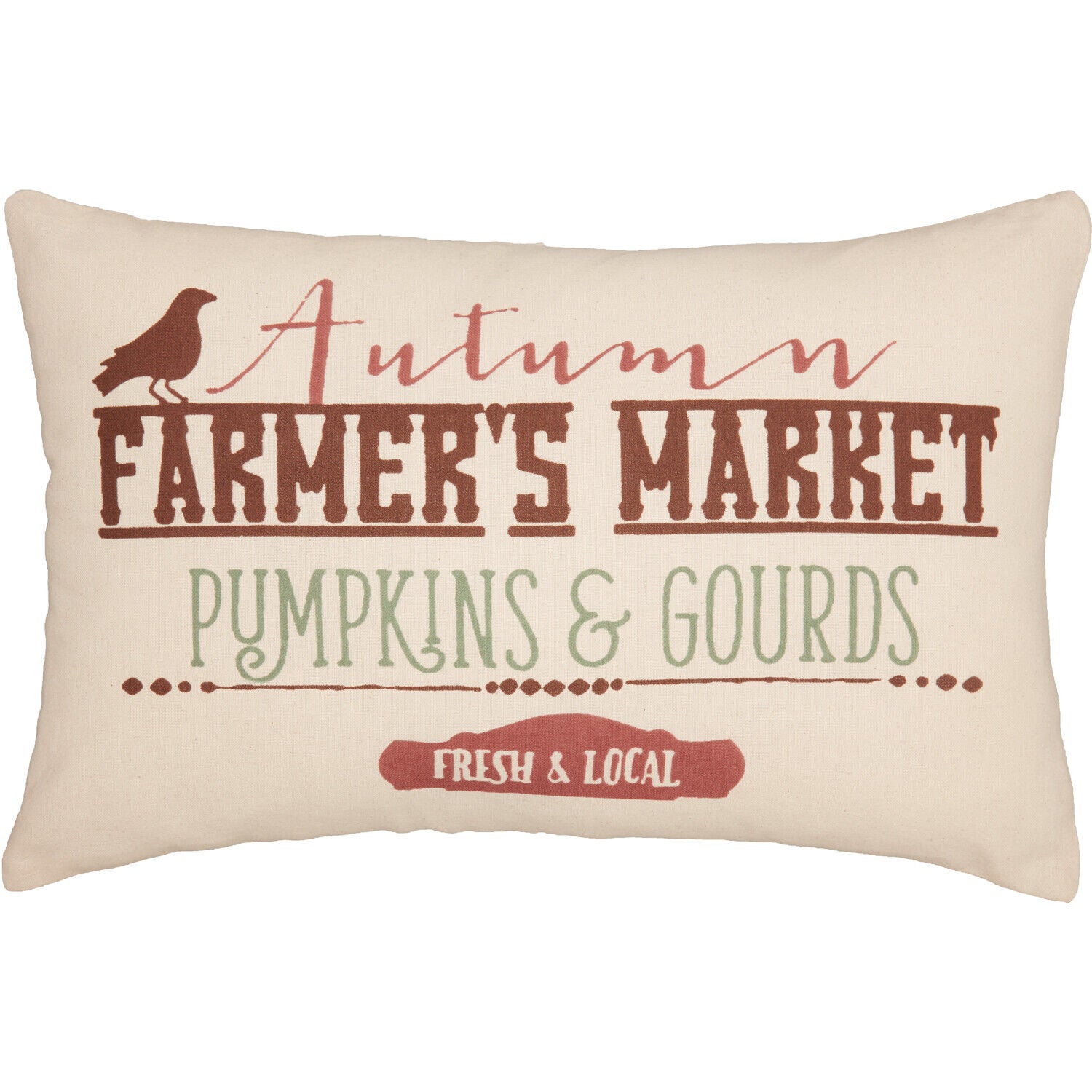 Primitive Farmhouse 14&quot;x22&quot; Farmers Market Pumpkins Gourds Fall Pillow - The Primitive Pineapple Collection