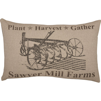 Primitive Farmhouse 14&quot;x22&quot; Plow Pillow Tan Fall Autumn Sawyer Mill - The Primitive Pineapple Collection