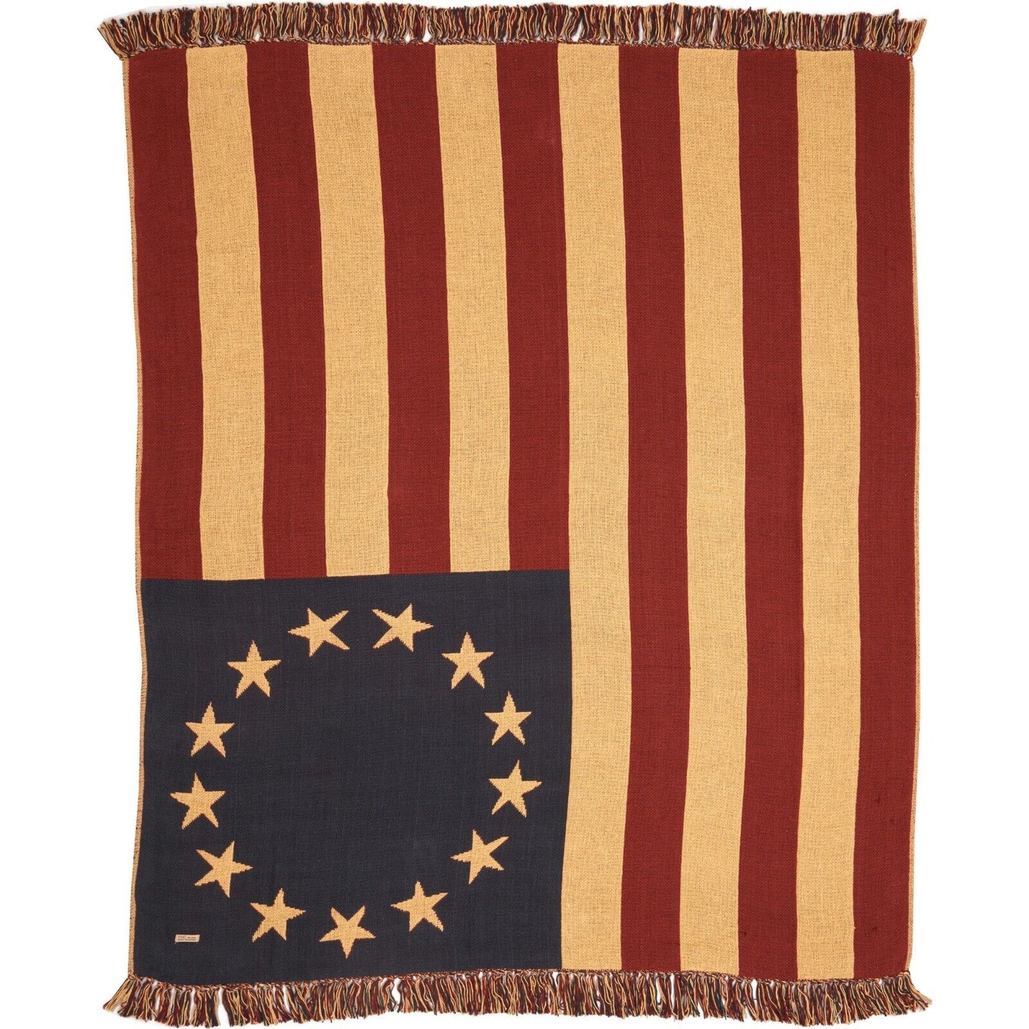 Primitive Farmhouse Patriotic Old Glory Flag Woven Throw 50&quot; x 60&quot; - The Primitive Pineapple Collection