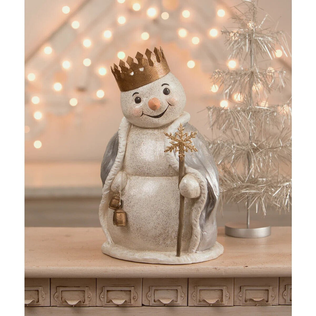 Bethany Lowe Christmas Frosted Metallics Snowman TD1142 - The Primitive Pineapple Collection