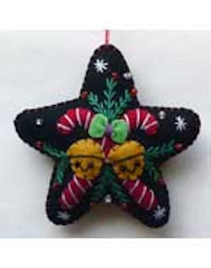 Primitive Handcrafted Christmas Applique w/ Beading Mitten/Heart Ornaments - The Primitive Pineapple Collection